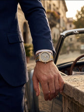 Gold Crystal Bezel Quartz Watch