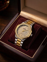 Gold Crystal Bezel Quartz Watch