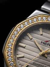Gold Crystal Bezel Quartz Watch